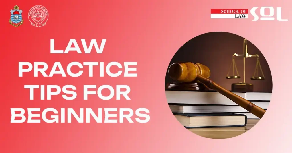 Young lawyer reviewing case files and learning essential Law Practice Tips For Beginners.