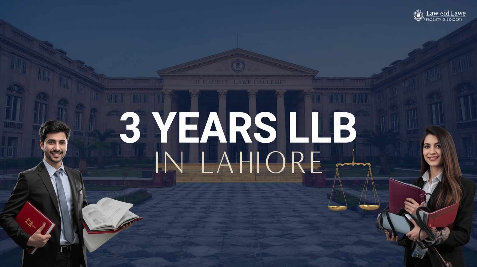 Law students studying casebooks and attending lectures for 3 Years LLB in Lahore.