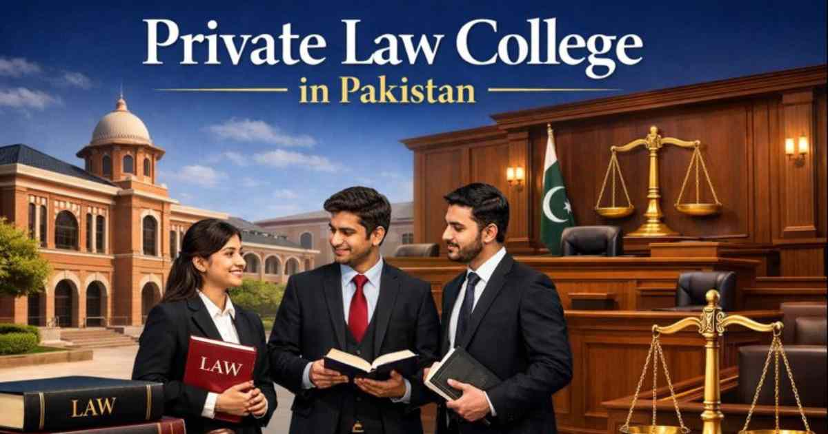 Law students attending lectures at a Private Law College in Pakistan.